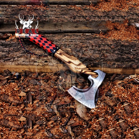 Handmade Viking Axe, Runic Axe, Norse Inspired Axe, Roman Axe, Spartan Axe, Viking Axe, Groomsmen Gift, Personalized Axe , Hunting Axe 